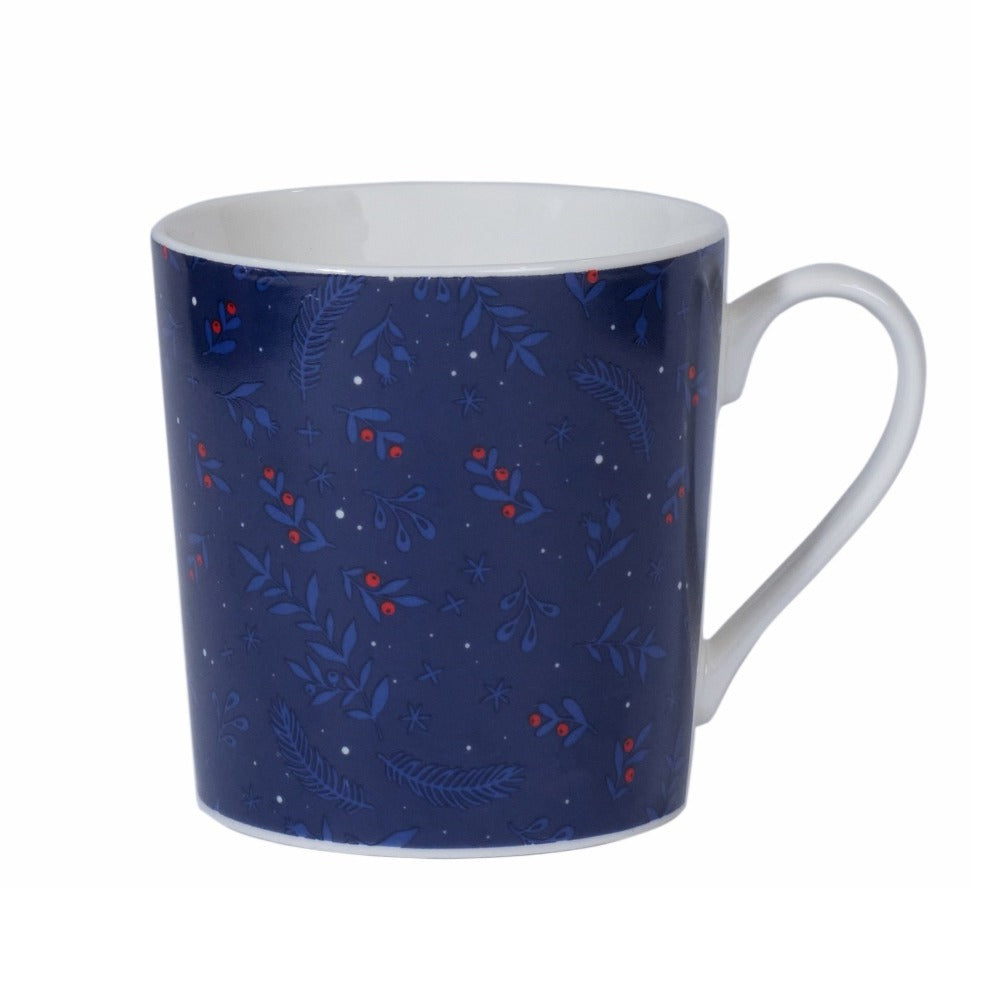 Mindy Brownes Midnight Blue & Red Berry Christmas Mugs Set of 6 Introducing our set of 6 Christmas Cup. These beautifully crafted and designed Christmas cups are an ideal choice for tea, coffee or a hot chocolate curled up beside the fire on a cold winters evening.