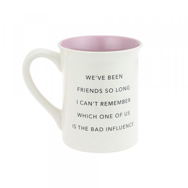 Badass Bestie Mug Stand out with your gift with our glitter lettered 'Badass Bestie' Mug. Back message reading 'we've been friends so long I can't remember which one of us is the bad influence' and the front message reading 'You are my badass bestie' in pink glitter letters featuring a pink interior.
