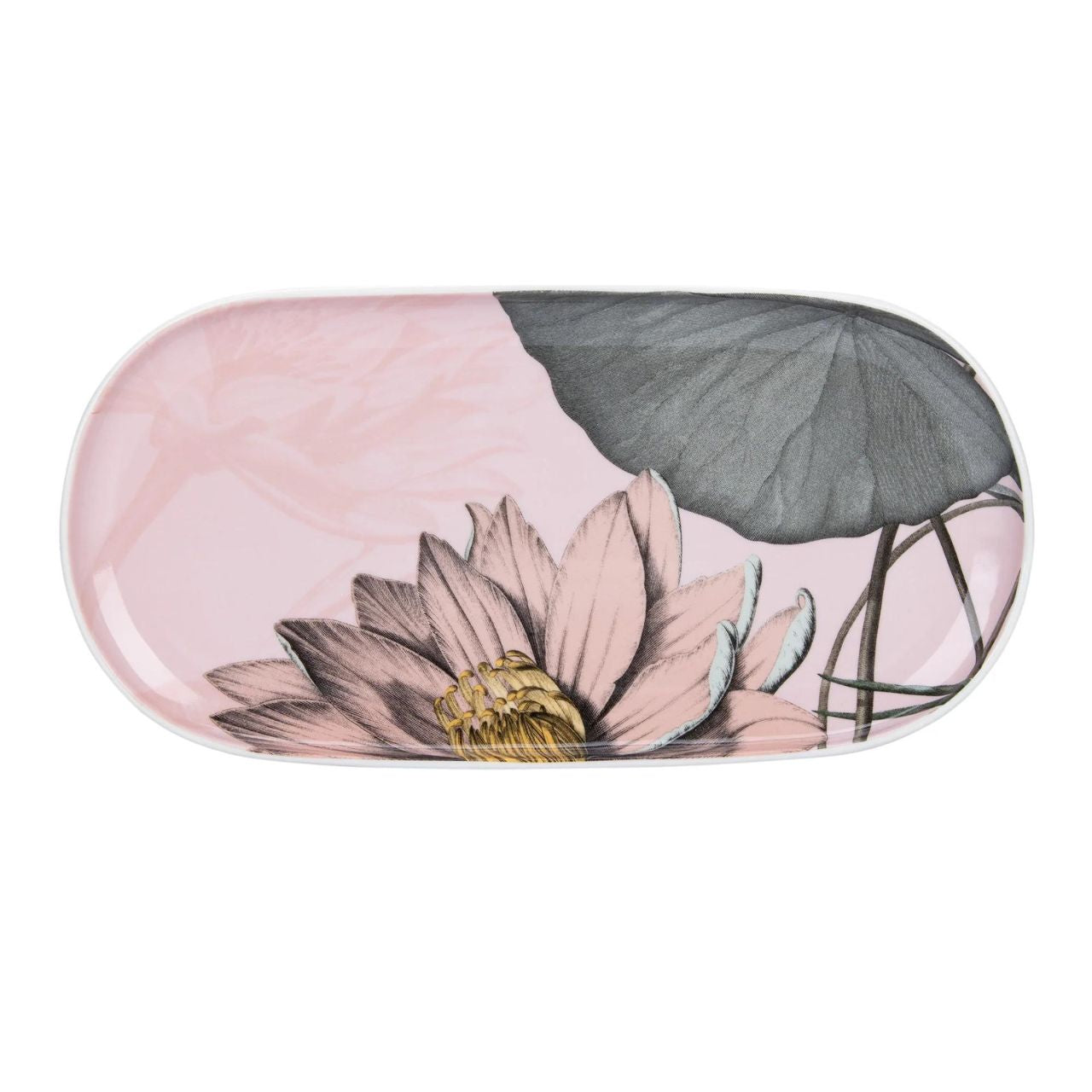 Natures Bloom Sugar Bowl, Creamer and Serving Tray Set A beautiful set depicting gorgeous flowers in pink, blue and green. - Ideal house warming gift, new home, birthday or general occasion. - Part Of Our Nature Bloom Collection