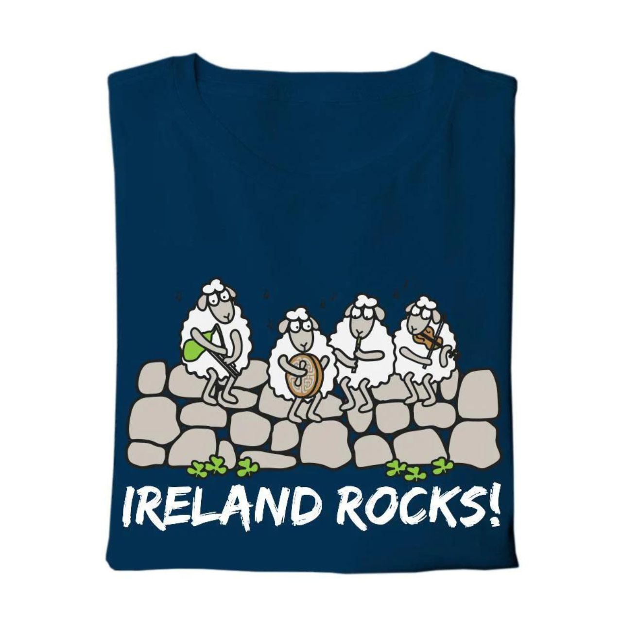 Cara Craft Navy Ireland Rocks Kids T-shirt - 100% cotton* - Ash 99% cotton,1% polyester - Heather Grey 97% cotton, 3% polyester - Crew Neck - Designed And Printed in Ireland By Cara craft - Machine Washable