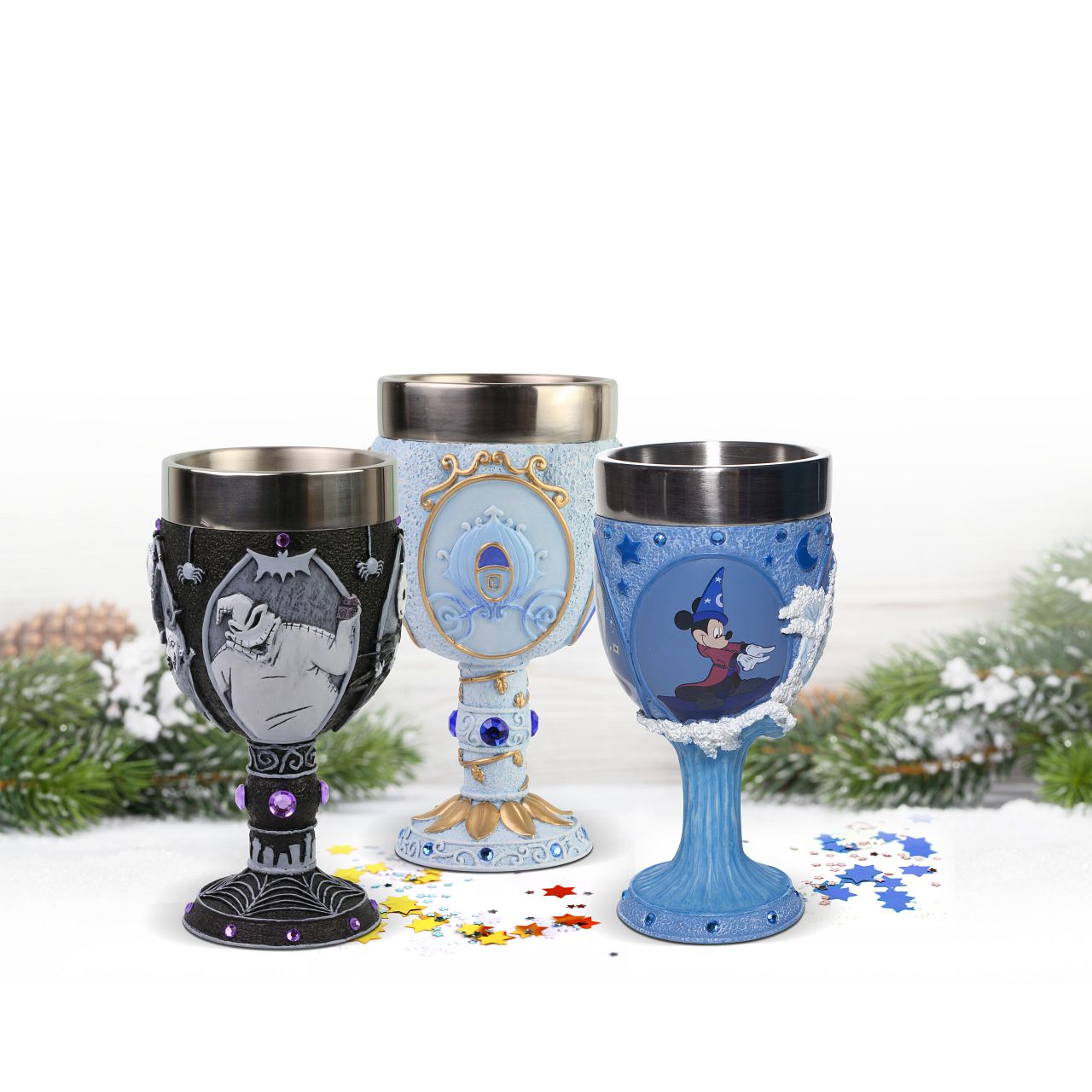 Nightmare Before Christmas Decorative Goblet  The official chalice of Halloween Town, celebrate your holidays in style with this stainless steel lined decorative goblet adorned with frightful imagery from The Nightmare Before Christmas.