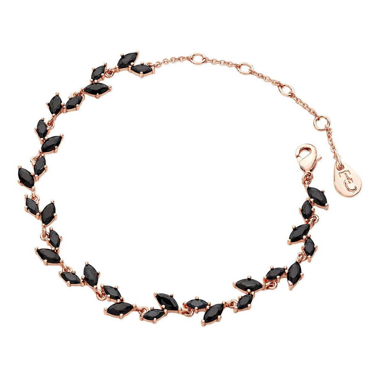 Tipperary Crystal Noir Rose Gold Black Bracelet