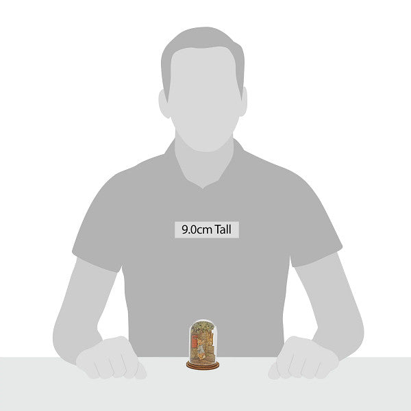 Peter Posting Letter Wooden Figurine This charming Peter Rabbit wooden figurine has been intricately created and comes encased in a beautiful eco-friendly glass dome.