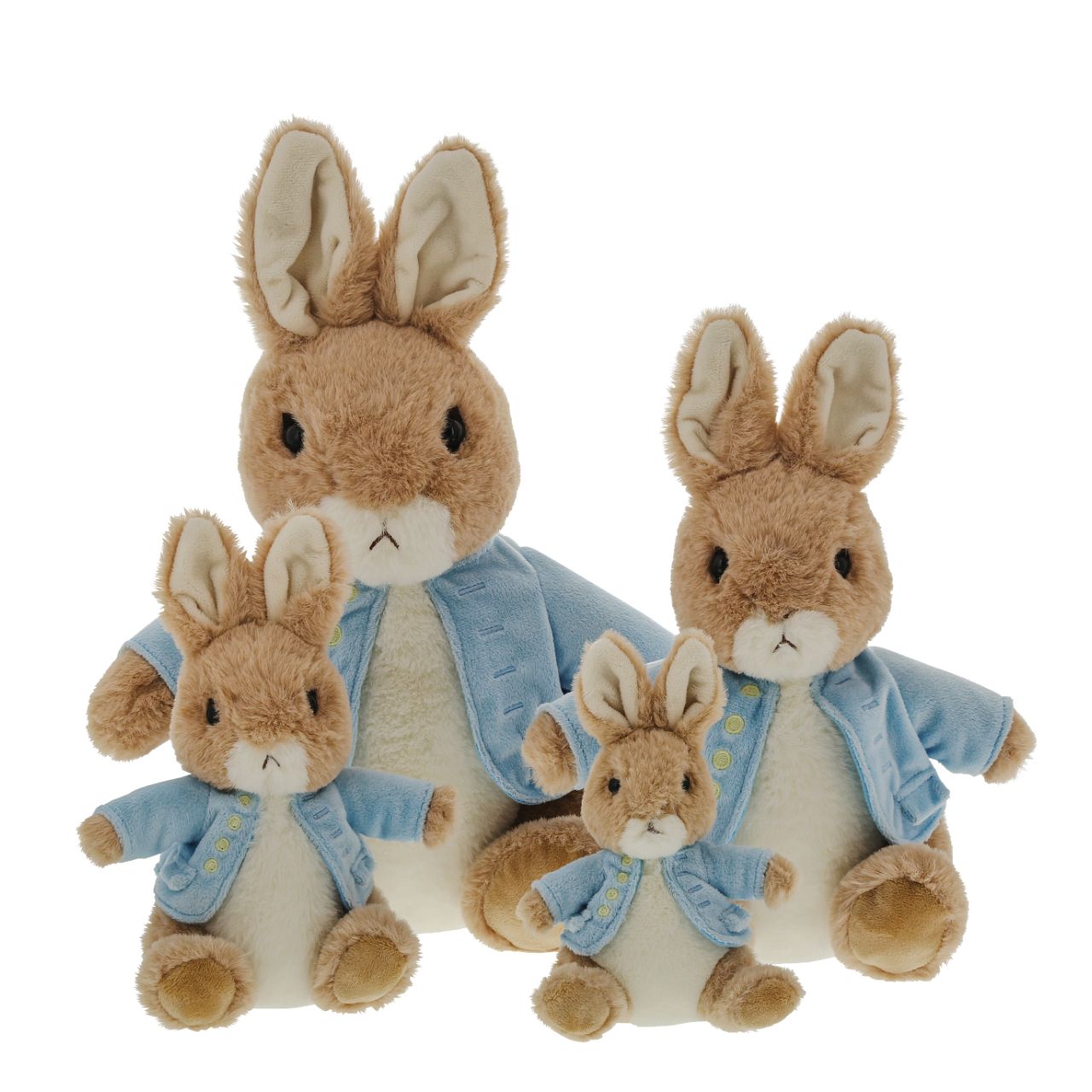 Beatrix Potter Peter Rabbit Large This Peter Rabbit soft toy is made from beautifully soft fabric and is dressed in clothing exactly as illustrated by Beatrix Potter, with his signature blue jacket. The Peter Rabbit collection features the much loved characters from the Beatrix Potter books and this quality and authentic soft toy is sure to be adored for many years to come.