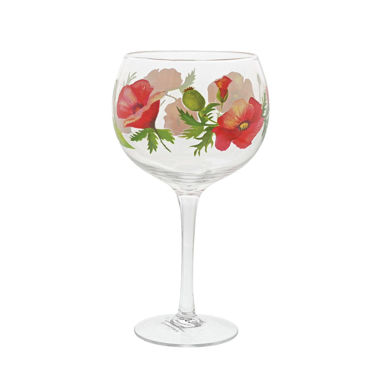 Ginology Poppies Copa Gin Glass The elegant red flower. Hugely recognised as an emblem of remembrance and hope. With strong colouration of beautiful tones of red, the design of this piece is both stylish and sensitive to the sentiment it carries. Stuck for a unique gift idea for someone.