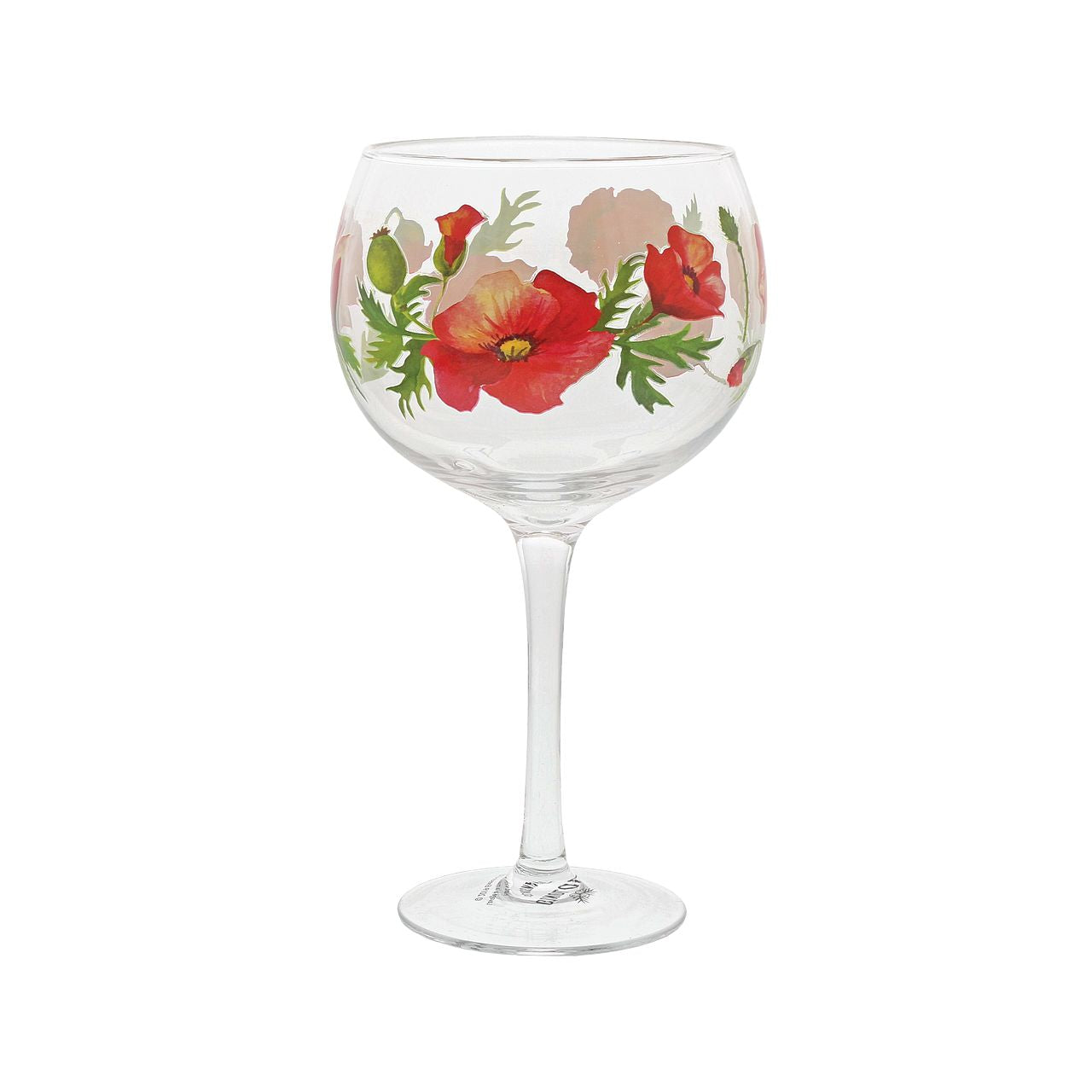 Ginology Poppies Copa Gin Glass The elegant red flower. Hugely recognised as an emblem of remembrance and hope. With strong colouration of beautiful tones of red, the design of this piece is both stylish and sensitive to the sentiment it carries. Stuck for a unique gift idea for someone.