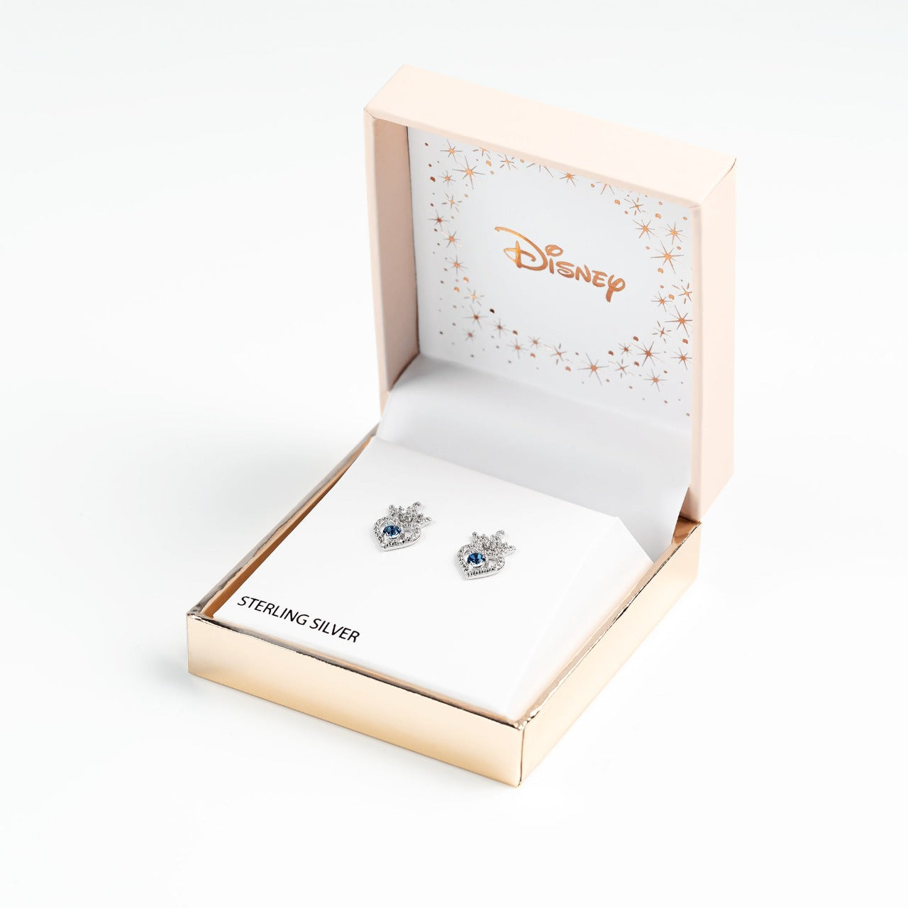 Disney Princess Sterling Silver Birthstone Crown Earrings – December Beautiful silver Birthstone princess crown earrings with CZ crystals adding a feminine touch to the Disney classic piece of Jewellery. Trendy and fashionable design, the Disney princess sterling silver earrings add a chic, fun touch to any outfit. the perfect gift for any Disney Princess fan.
