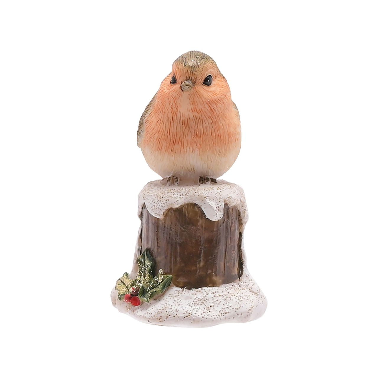 Robin On A Post Christmas Figurine A robin on a post Christmas figurine. This endearing figurine will help to create a fun-filled Winter Wonderland at home this festive period.