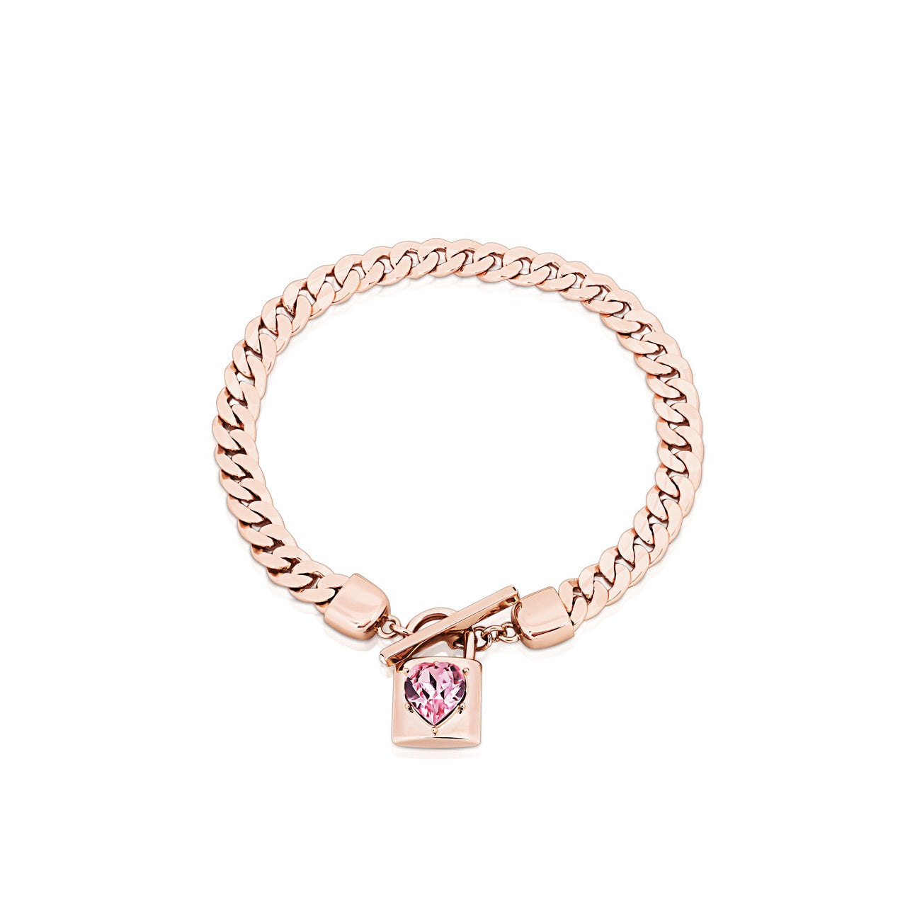 Romi Dublin Rose Gold Padlock Flat Chain Bracelet Just Arrived NEW 2021