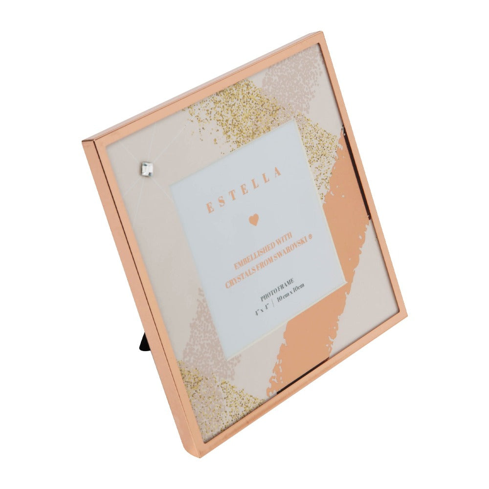 Estella Rose Frame with Crystals From Swarovski 4" x 4" Give your favourite pic a place to shine with this luxury rose gold metal plated steel 4" x 4" photo frame. From Estella by SOPHIA® - Champagne Chic womens home and gift evoking the luxurious spirit of the art deco era.