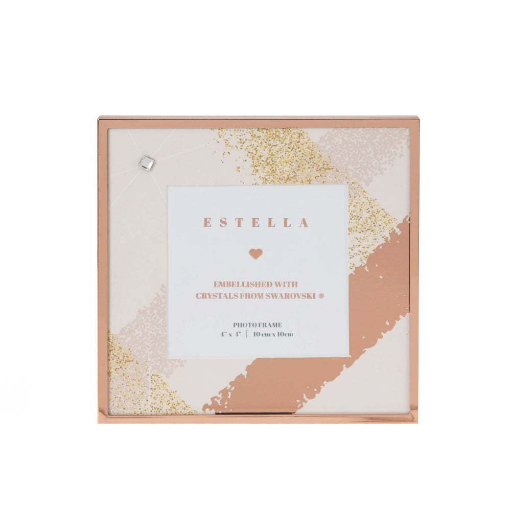 Estella Rose Frame with Crystals From Swarovski 4" x 4" Give your favourite pic a place to shine with this luxury rose gold metal plated steel 4" x 4" photo frame. From Estella by SOPHIA® - Champagne Chic womens home and gift evoking the luxurious spirit of the art deco era.