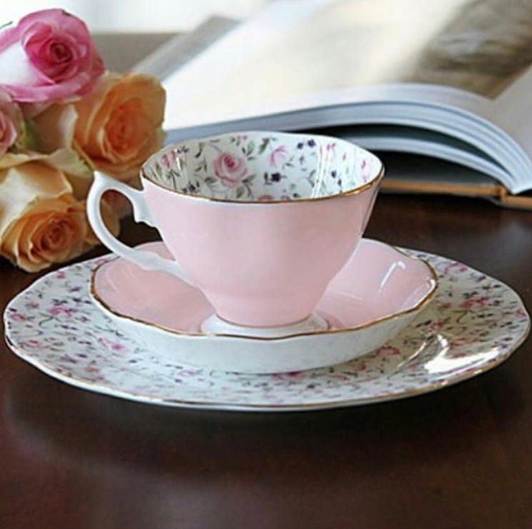 Royal Albert Rose Confetti Vintage Teacup and Saucer