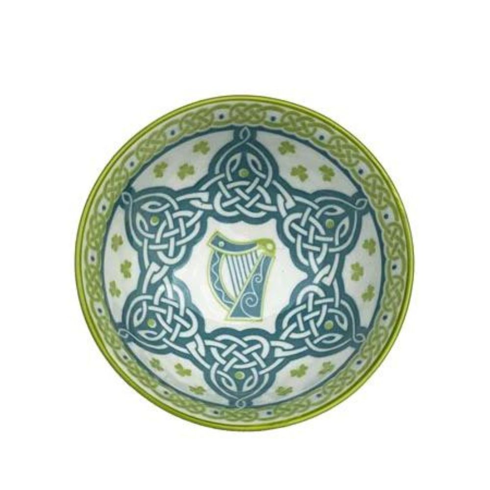 Irish Harp Bowl 11cm The Irish Harp, dating back to the 12th century, and made famous by bards such as Turlough O'Carolan, the blind harpist and composer, was adopted by Ireland as its national symbol.