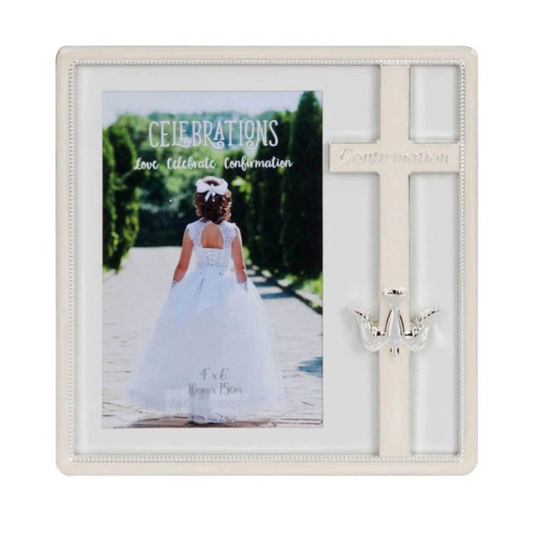 Silver Plated Cross Frame - Confirmation 4" x 6"
