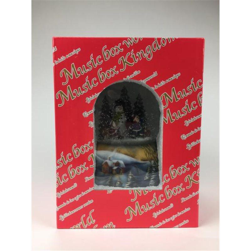 Music Box World Snow Globe Building a Snowman