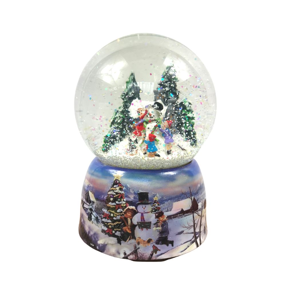 Snow Globe Children Building a Snowman Kids Building a snowman The whole globe rotates t the melody “Winter Wonderland”