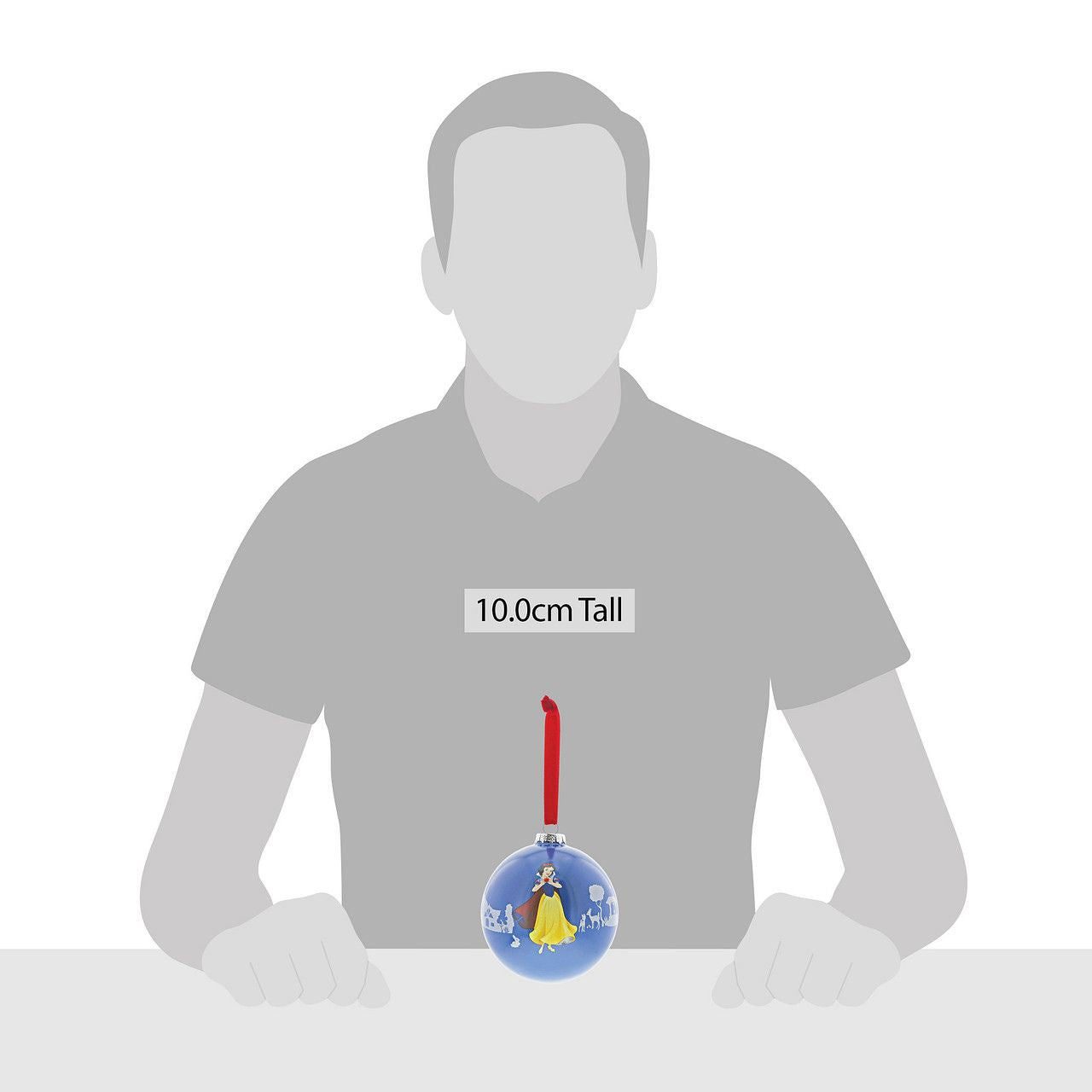 Disney Christmas Bauble Snow White and the Seven Dwarfs The Little Princess This beautiful glass bauble shows off the kind princess, Snow White against a fairy-tale woodland silhouette. This treasured keepsake would make a lovely unique gift for a friend, or a self-purchase to brighten up the home. Presented in a branded window box.