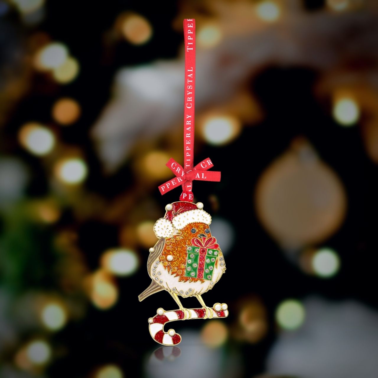 Sparkle Robin with Gift Christmas Ornament - We just Love Christmas! The festive season, the giving of gifts, creating memories and being together with family and loved ones. Have lots of fun with our lovingly designed and created Christmas decorations, each one has a magic sparkle of elf dust!