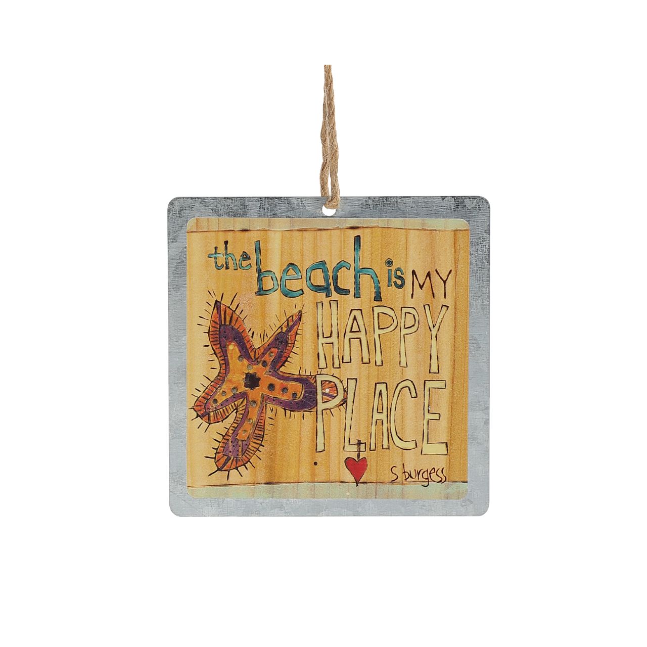 Stephanie Burgess Happy Place Tin Hanging Ornament Our newest collection; Painted Peace. Designed by Stephanie Burgess, each colourful piece in the collection has been designed to create feelings of peace and love in your home.