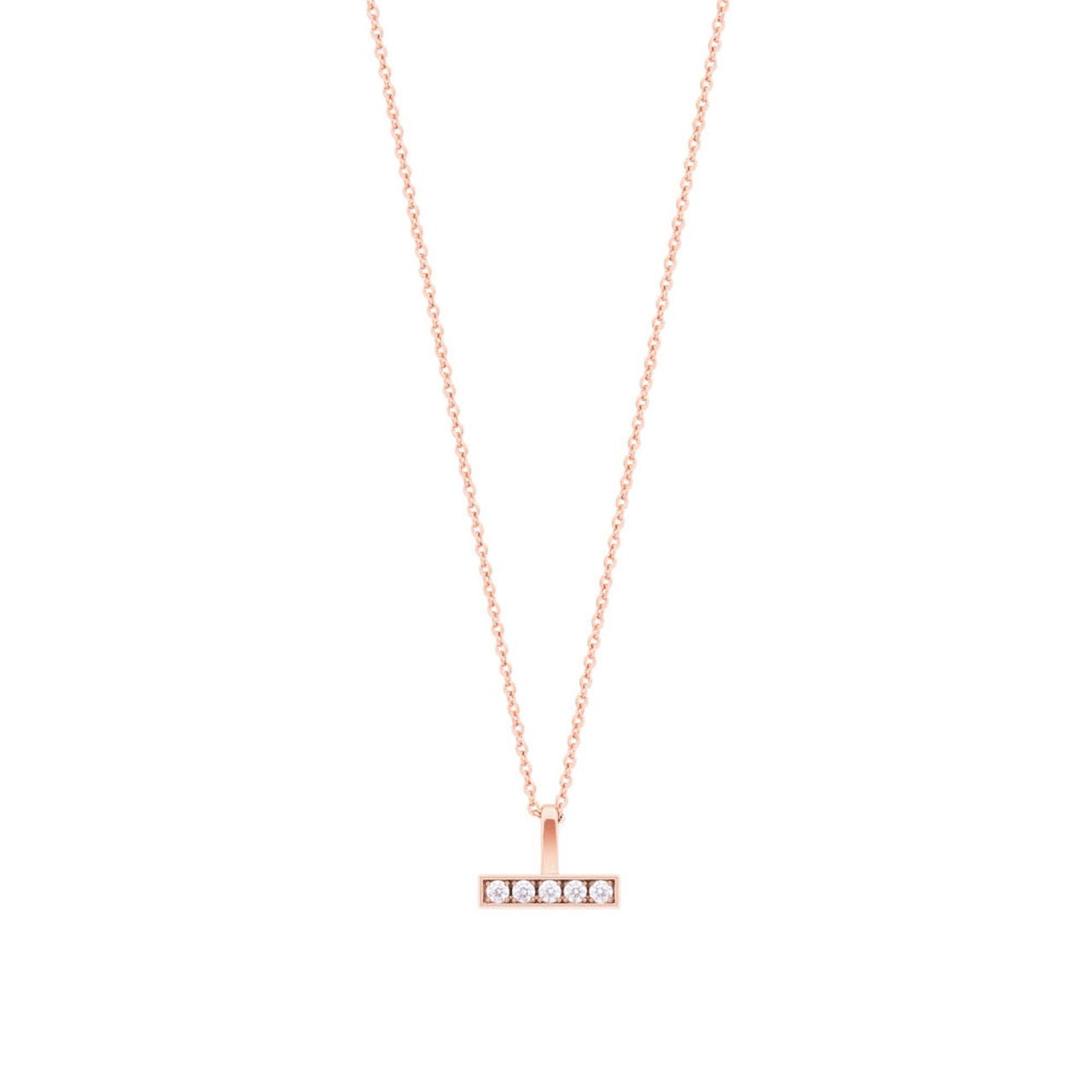 Rose Gold T-Bar CZ Set Bar Pendant Rose Gold - New 2022 CZ Set Bar Pendant Rose Gold - New 2022