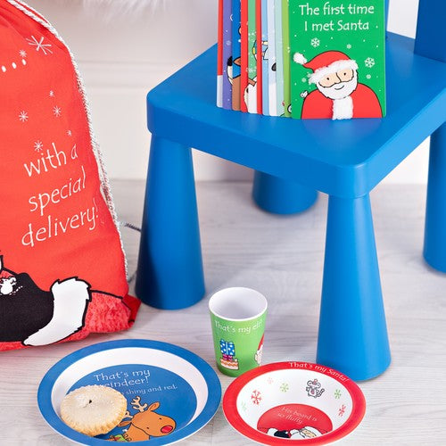 That's Not My Christmas 3 Piece Bamboo Dinner Set  Bring some additional fun to Christmas day by serving your little one's Christmas dinner on this vibrant and fun 3-piece dinner set.
