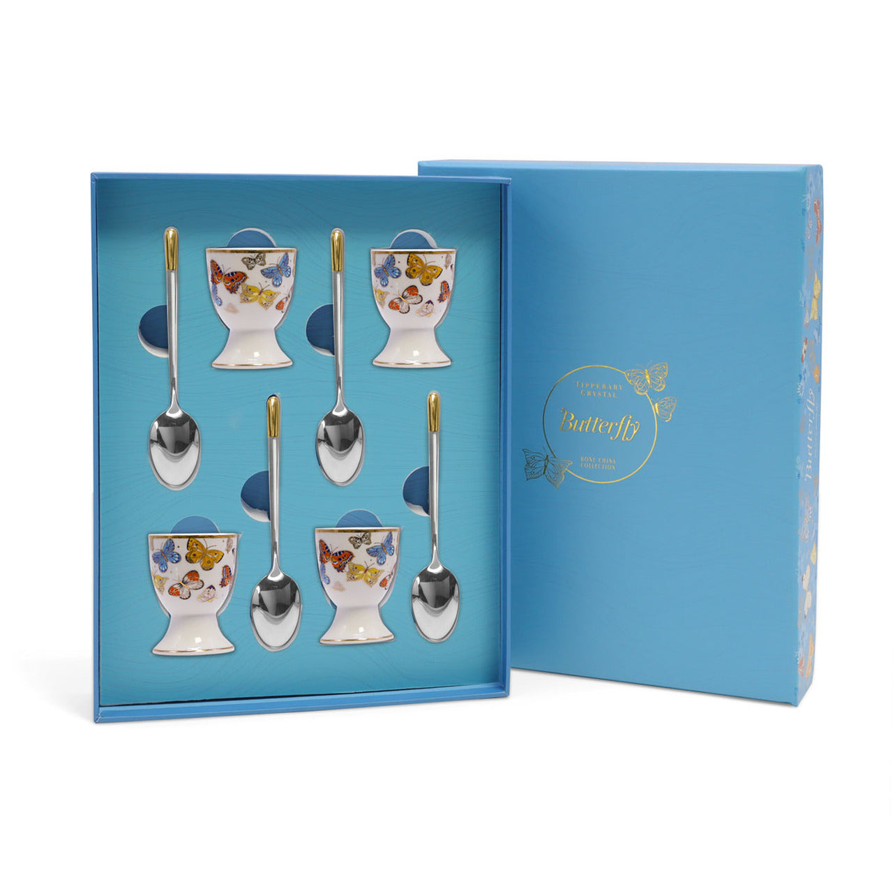 Tipperary Crystal Butterfly Egg Cup & Spoon