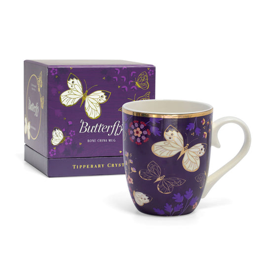 Tipperary Crystal Single Butterfly Mug - The Cabbage White