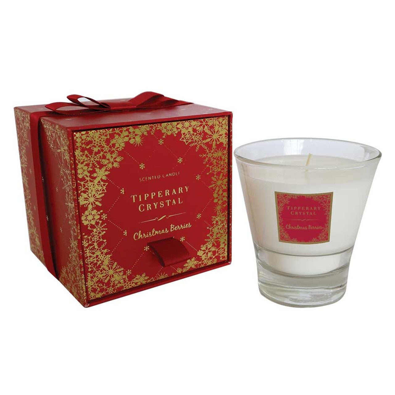 Tipperary Crystal Christmas Berries Filled Tumbler The Christmas Berries Tumbler Candle is a welcome addition to any home as a simple way of adding some festive spirit. Featuring scents of bouquets of fresh roses, sweetened with blackcurrant leaves, this gorgeous Christmas scent is perfect for the festive season.