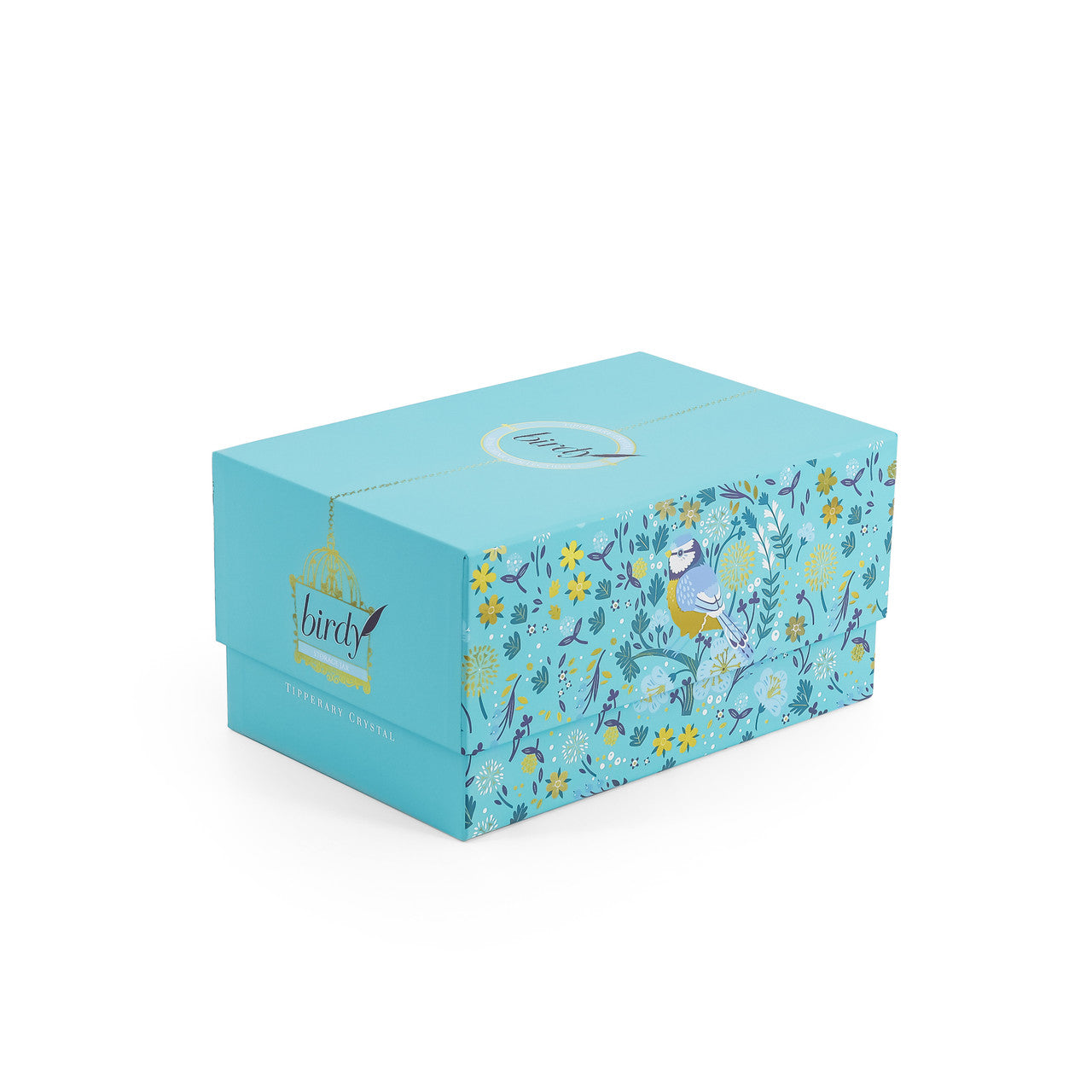 Tipperary Crystal Birdy Storage Jar - Blue Tit - New 2022 New to our collection, this birdy storage jar come beautifully illustrated and presented in a rigid Tipperary Crystal gift box. Makes a wonderful gift to be enjoyed. The Birdy Collection is a series of 6 exclusively commissioned illustrations inspired by native Irish birds; Bullfinch, Goldfinch, Blue tit, Greenfinch, Kingfisher and Robin.