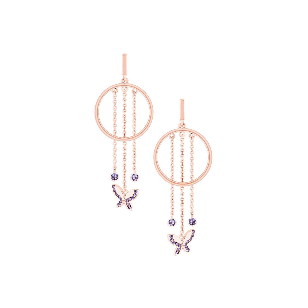 Tipperary Crystal Butterfly Circle Chain Earrings Drawing inspiration from urban garden, the Tipperary Crystal Butterfly collection transforms an icon into something modern and unexpected. Playful and elegant, this collection draws from the inherent beauty of the butterfly. The butterfly appealed as a Jewellery theme to our designers who have dedicated a full jewellery collection to these delicate creatures.