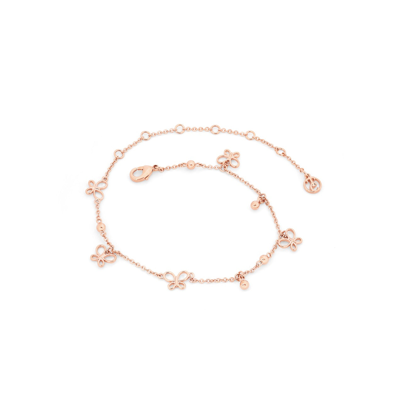 Tipperary Crystal Butterfly Rose Gold Charm Bracelet Drawing inspiration from urban garden, the Tipperary Crystal Butterfly collection transforms an icon into something modern and unexpected. Playful and elegant, this collection draws from the inherent beauty of the butterfly.