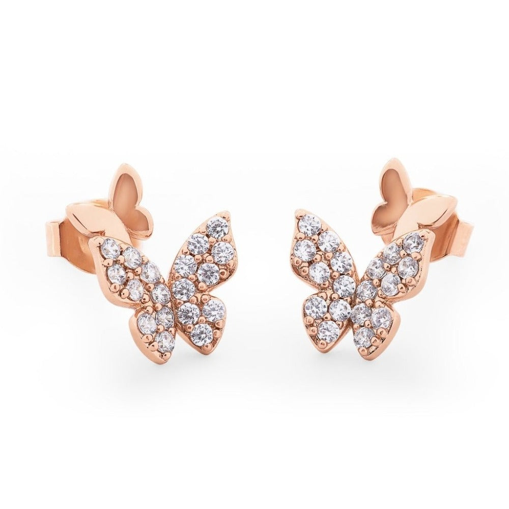 Tipperary Crystal Butterfly Pave Stud Earrings Drawing inspiration from urban garden, the Tipperary Crystal Butterfly collection transforms an icon into something modern and unexpected. Playful and elegant, this collection draws from the inherent beauty of the butterfly.