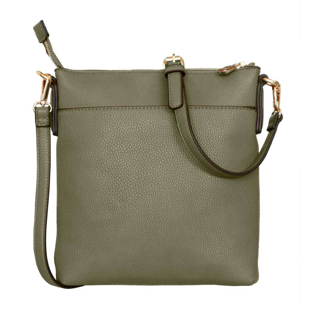 The Chelsea Cross Body Pouch Olive by Tipperary Crystal The Chelsea Cross Body Pouch Olive - Yellow gold hardware The versatile and trendy Chelsea can be worn as a cross body and also over the shoulder. The Chelsea has an adjustable strap and easily accessible outside pocket and secure front zip pocket. Metal hardware detail finish off this stylish bag in rose gold or yellow gold.