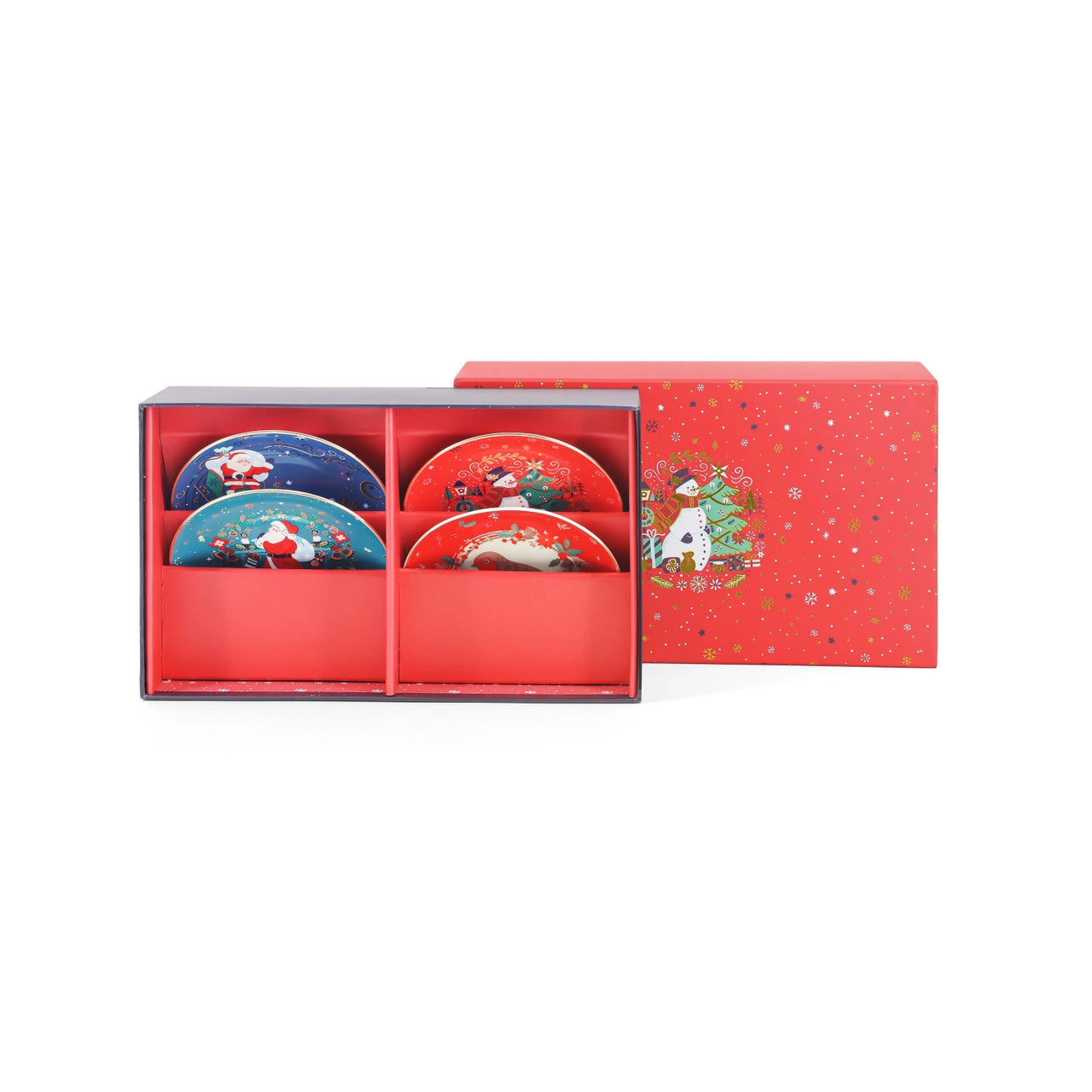 Christmas Side Plates Set of 4 Gather your loved ones for a holiday celebration to remember. Our Christmas Tableware is made to bring festive happiness to lunch, dinner and every meal in between. Tipperary wishes to make these moments even more magical.