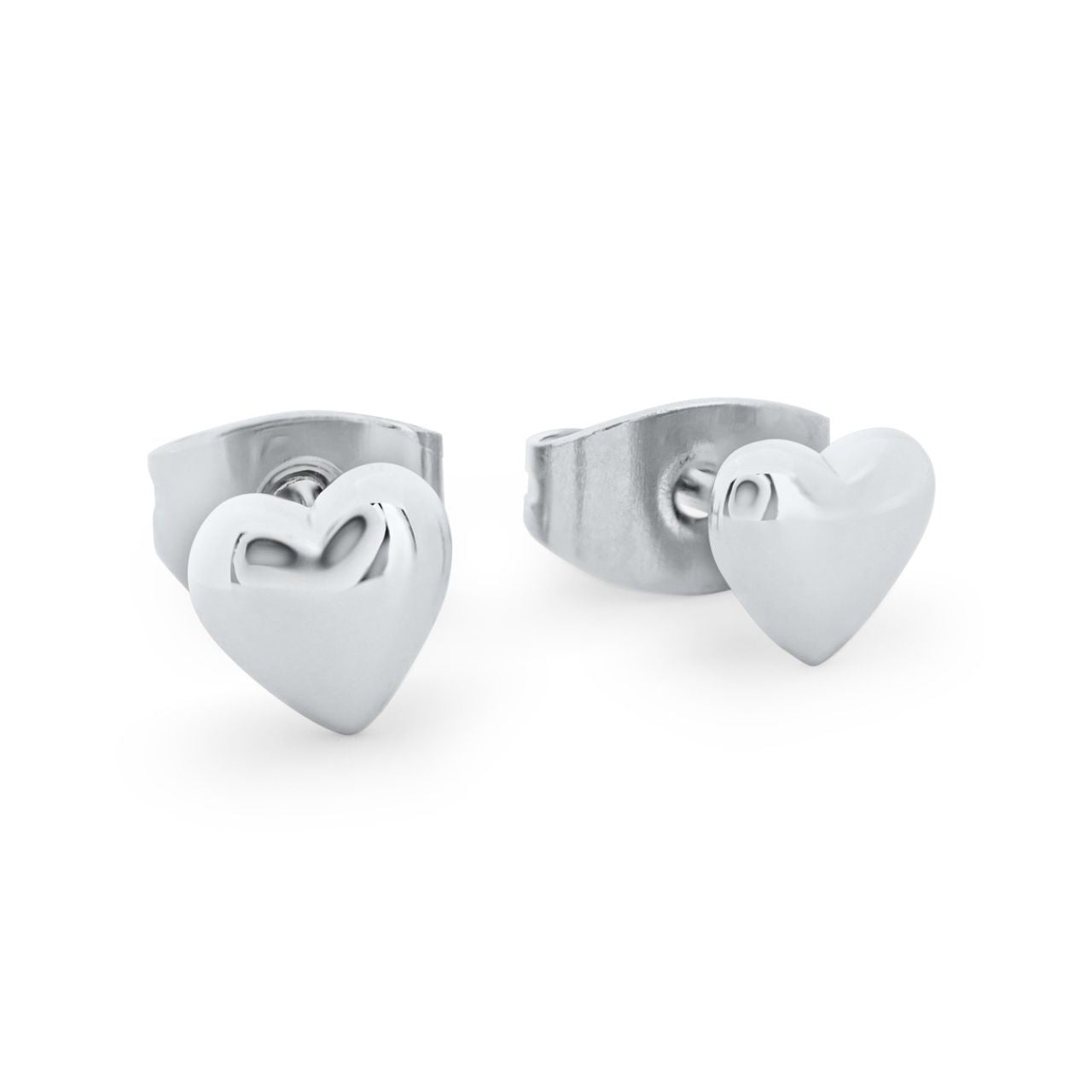 Tipperary Crystal Heart 8 mm Stud Earrings - Silver A collection that is truely the ultimate expression of love, a wearable statement of the strength and fragility of the heart, a small shimmering reminder of love to cherish... forever! Heart 8 mm Stud Earrings - Silver