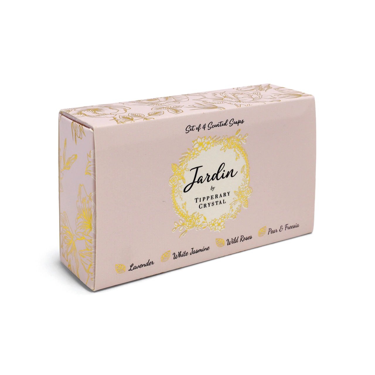 Tipperary Crystal Jardin Set 4 Soap Set These 4 luxurious Jardin soaps from Tipperary Crystal are delicately fragranced and will gently cleanse hands without drying the skin.