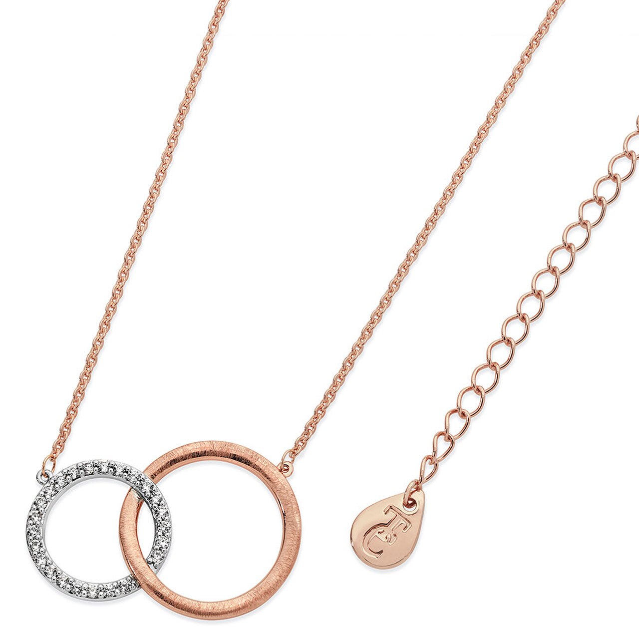 Tipperary Crystal Matt & Pave Circles Pendant