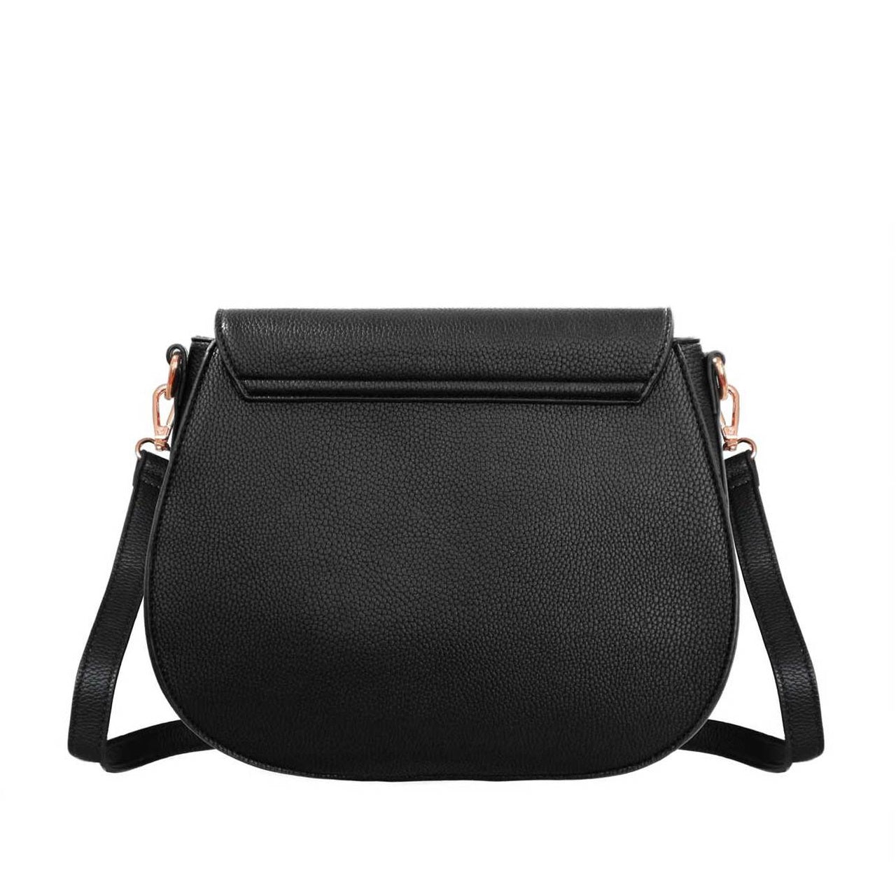 Tipperary Crystal Savoy Large Satchel Bag Black (Rose gold hardware) This stylish new addition to our bag collection is proving to be very popular, with an outside zip compartment the Savoy bag is stylish and functional.