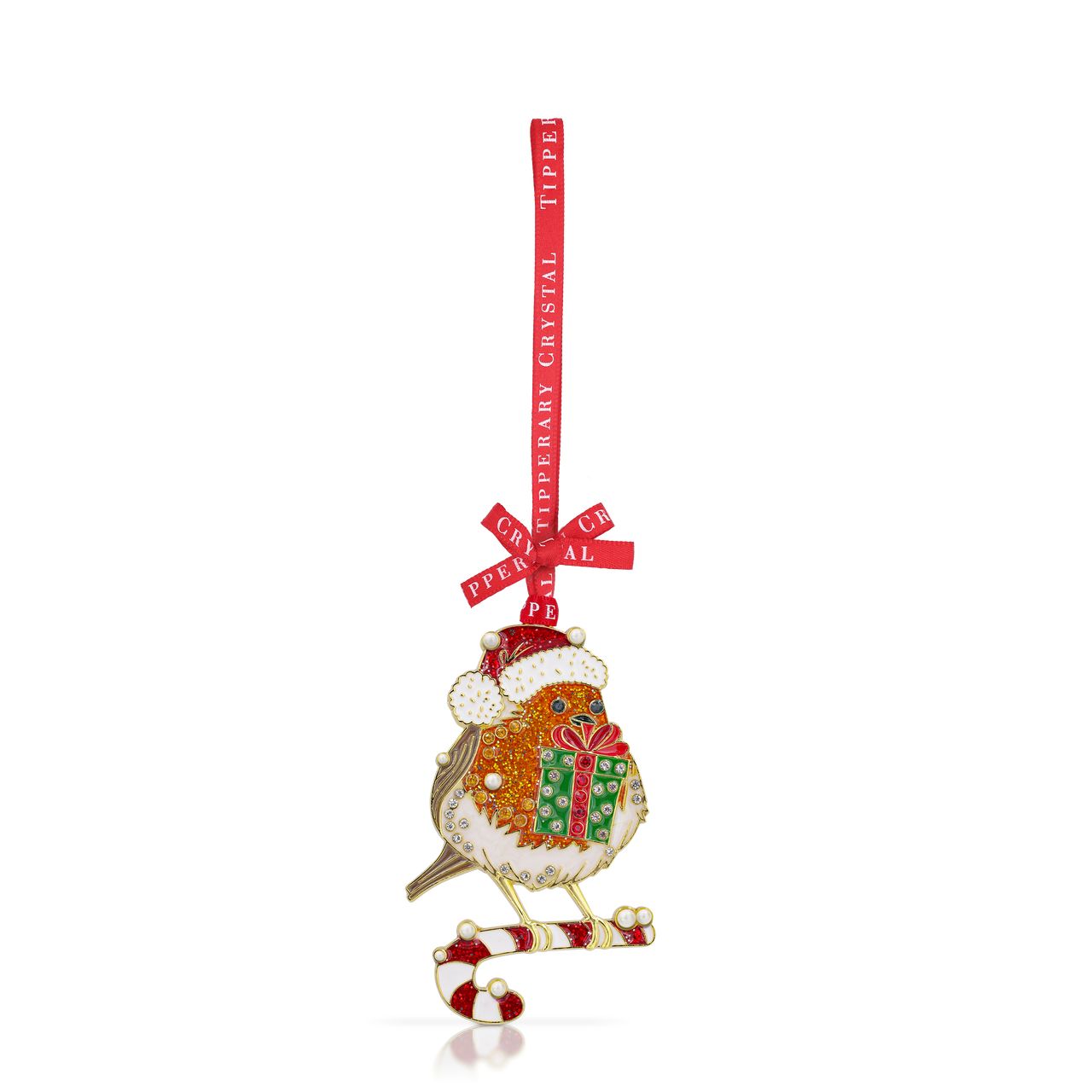 Sparkle Robin with Gift Christmas Ornament - We just Love Christmas! The festive season, the giving of gifts, creating memories and being together with family and loved ones. Have lots of fun with our lovingly designed and created Christmas decorations, each one has a magic sparkle of elf dust!