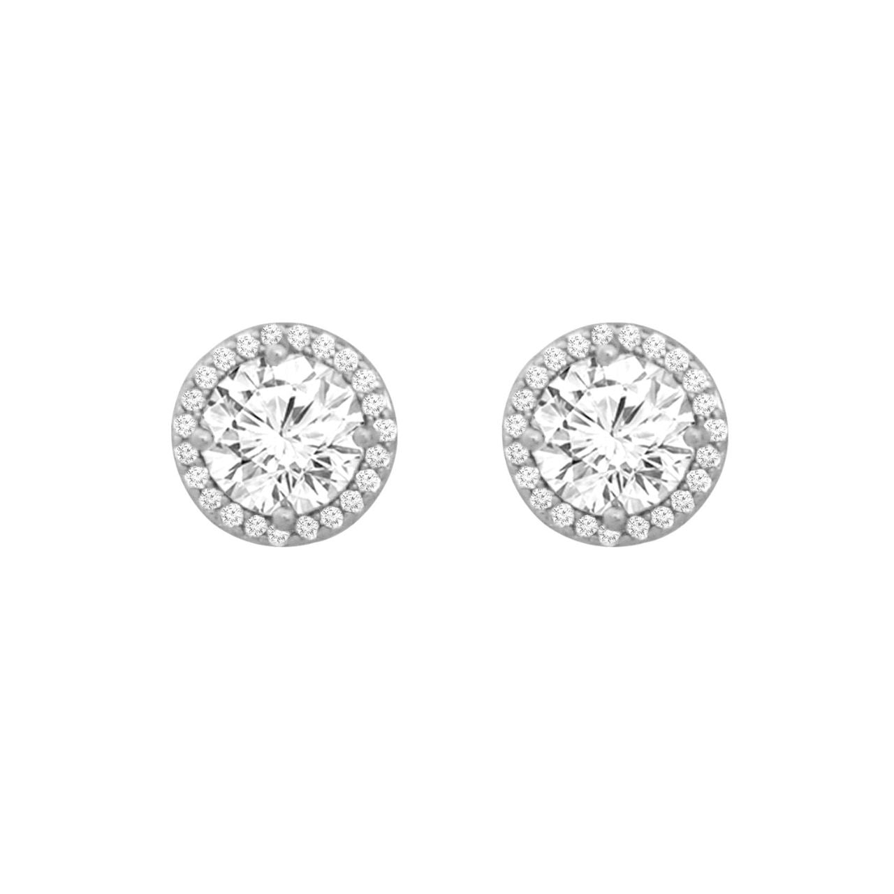 Sterling Silver Simple CZ Earrings by Tipperary Crystal - NEW WINTER 2022