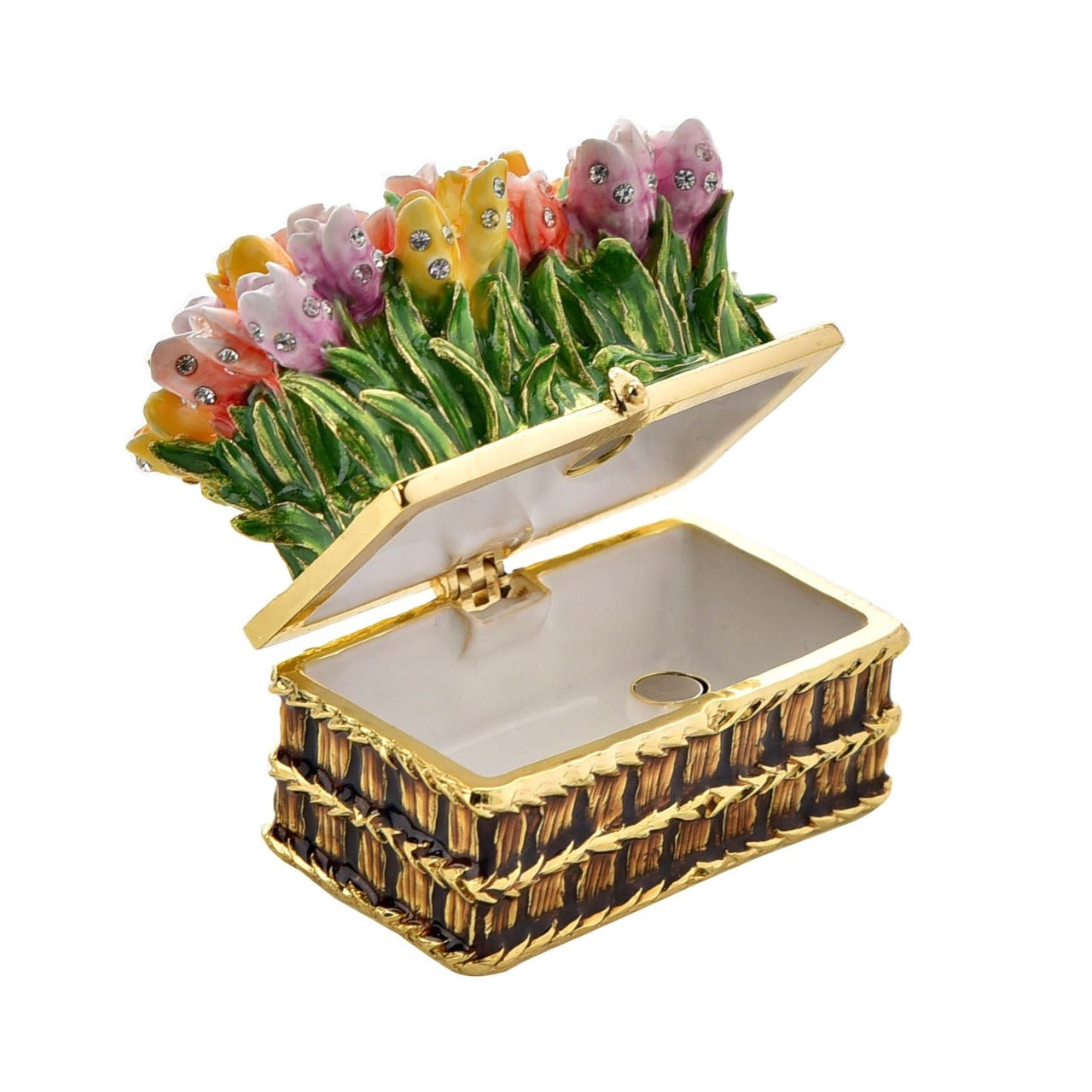 Treasured Trinkets - Flower Box A flower box trinket box from Treasured Trinkets by STRATTON. The wondrous trinket box makes a true statement piece for any bedroom, with flowery decoration which is truly in full bloom.