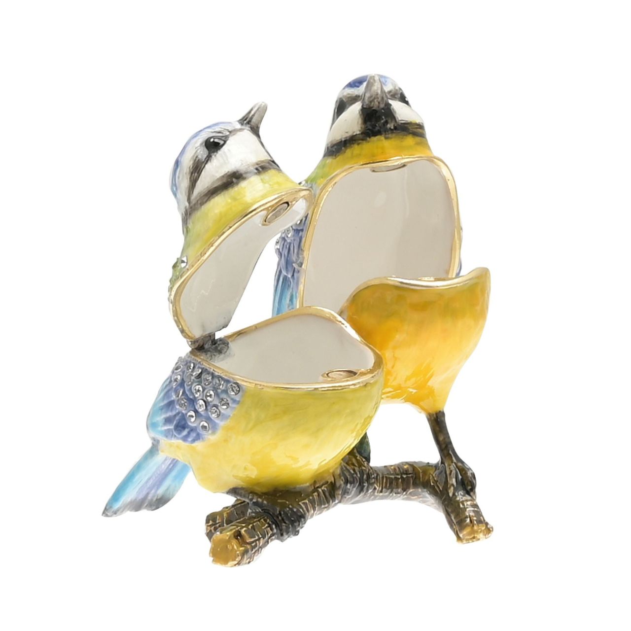 Treasured Trinkets - Pair of Blue Tits A pair of blue tits trinket box from Treasured Trinkets by STRATTON®. This eye-catching trinket box makes a true statement piece for any bedroom.