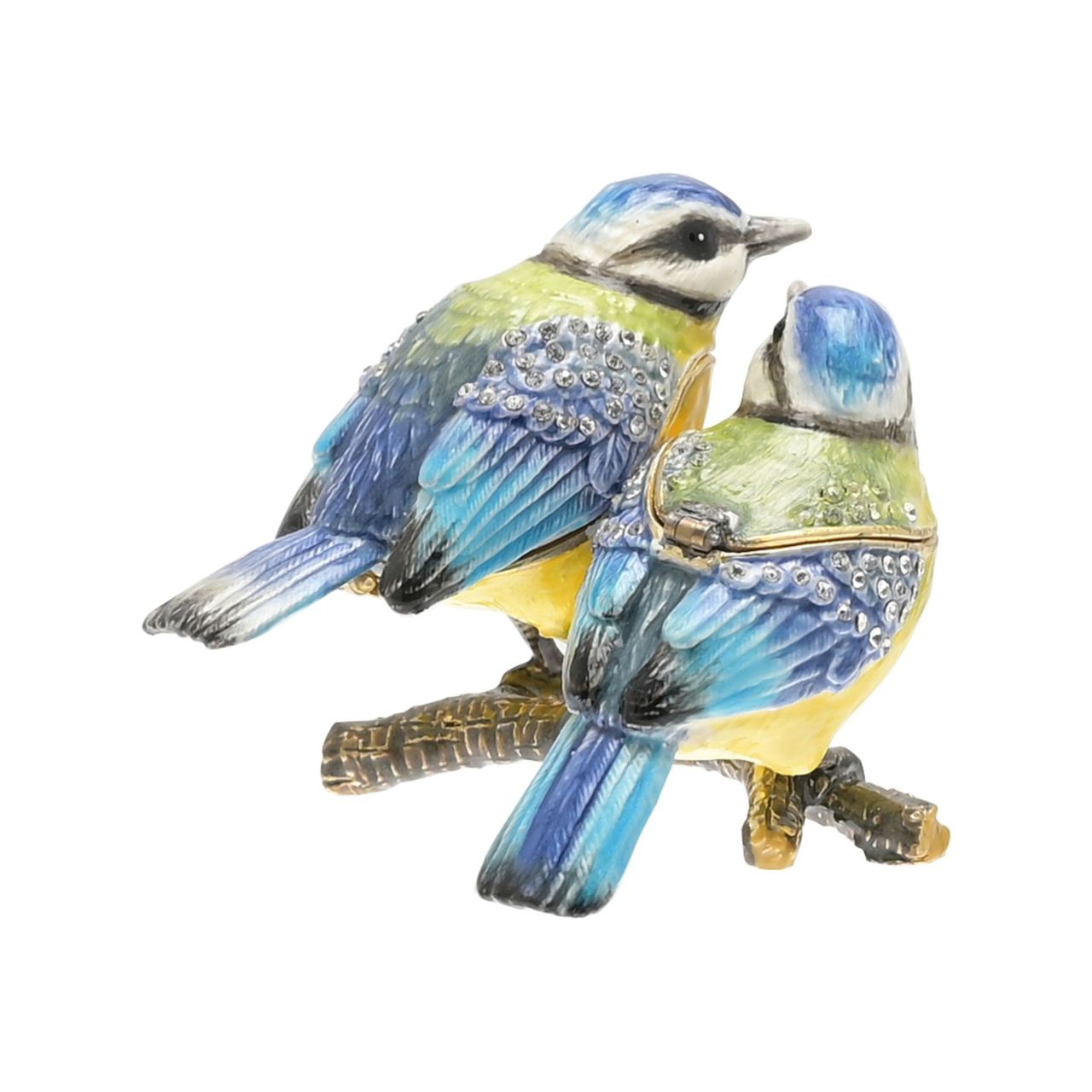 Treasured Trinkets - Pair of Blue Tits A pair of blue tits trinket box from Treasured Trinkets by STRATTON®. This eye-catching trinket box makes a true statement piece for any bedroom.