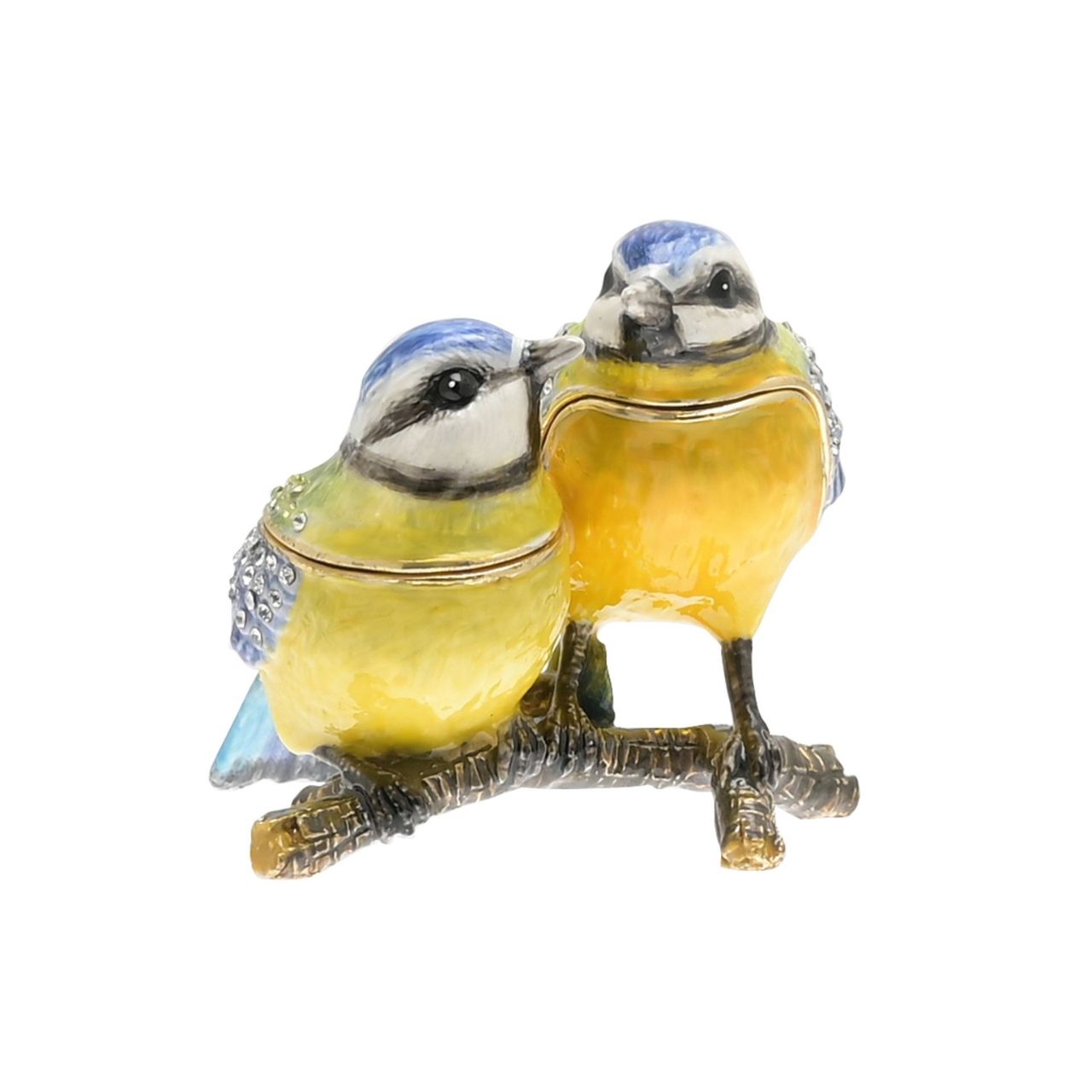 Treasured Trinkets - Pair of Blue Tits A pair of blue tits trinket box from Treasured Trinkets by STRATTON®. This eye-catching trinket box makes a true statement piece for any bedroom.