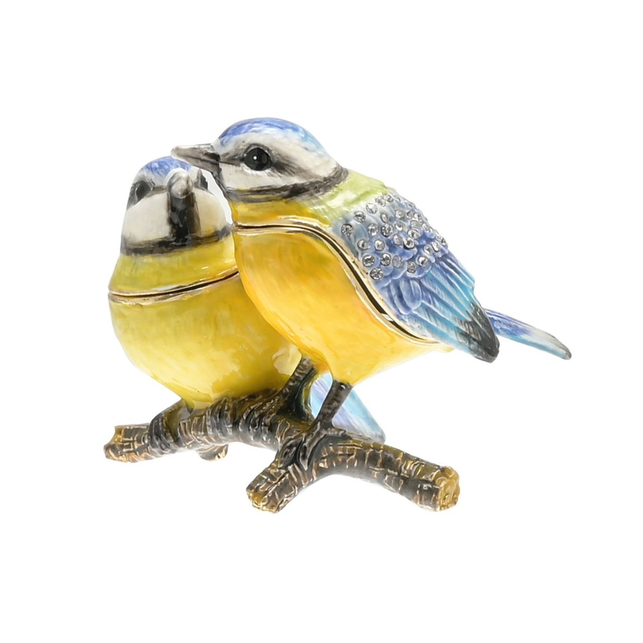 Treasured Trinkets - Pair of Blue Tits A pair of blue tits trinket box from Treasured Trinkets by STRATTON®. This eye-catching trinket box makes a true statement piece for any bedroom.
