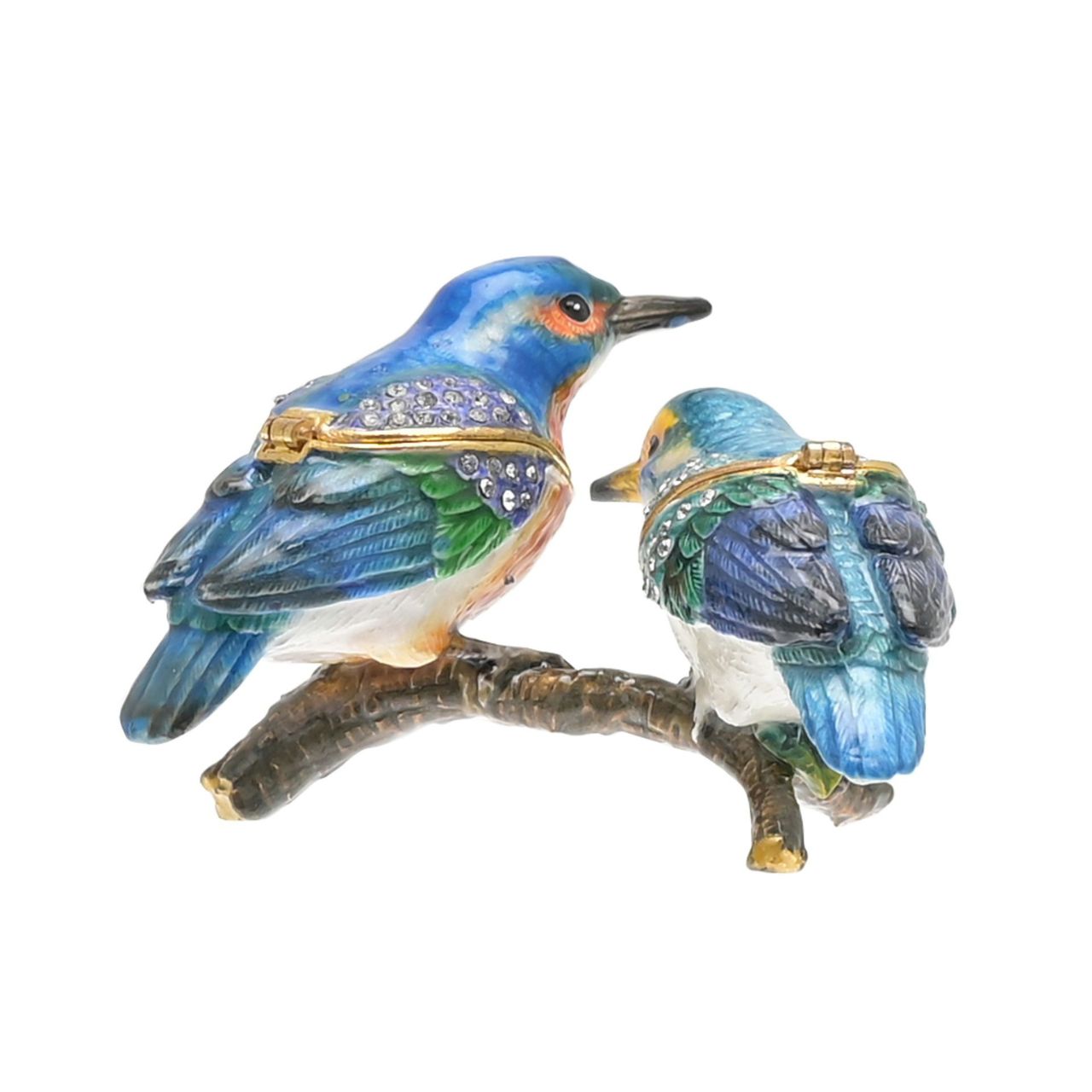 Treasured Trinkets - Pair of Kingfishers A pair of kingfishers trinket box from Treasured Trinkets by STRATTON®. This eye-catching trinket box makes a true statement piece for any bedroom.