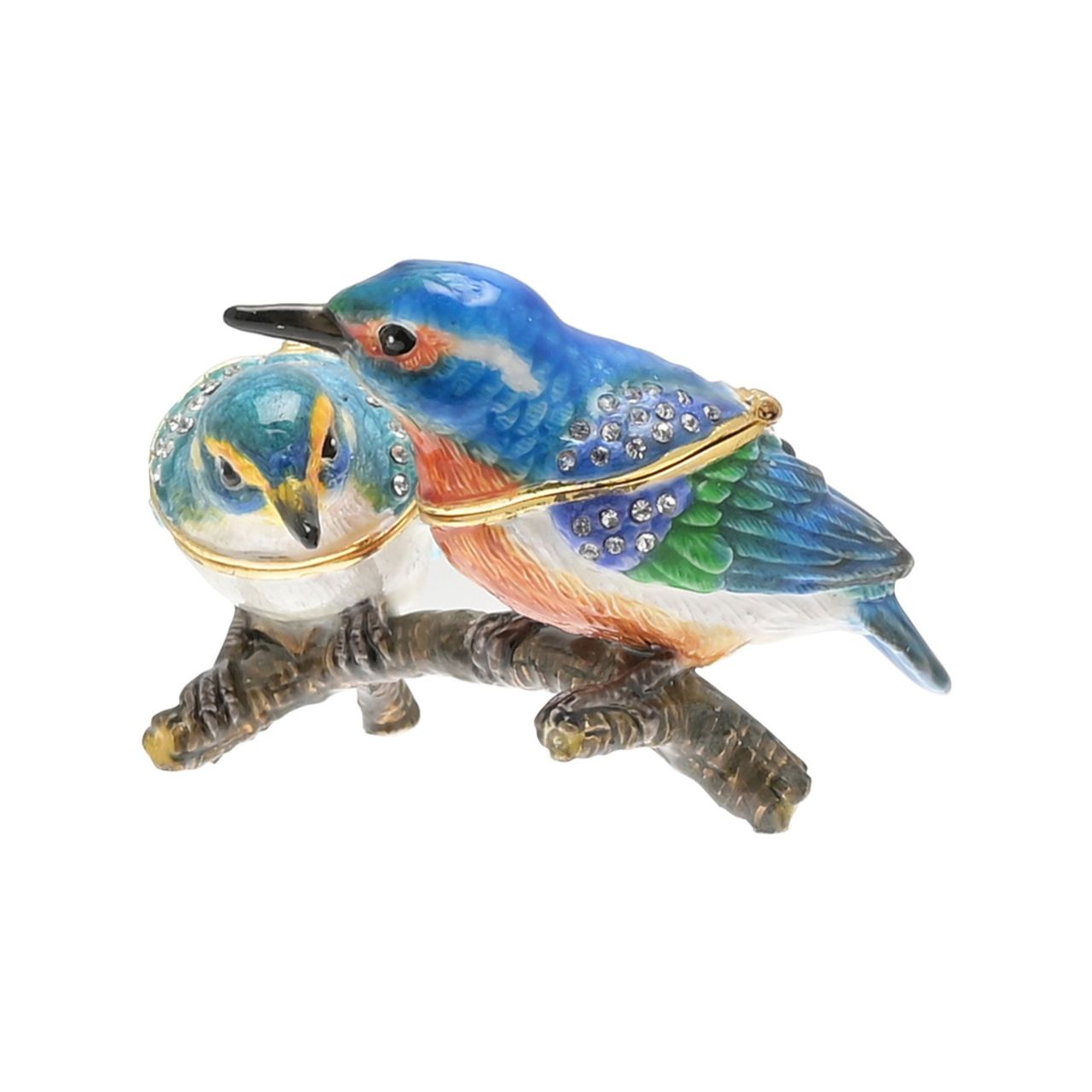Treasured Trinkets - Pair of Kingfishers A pair of kingfishers trinket box from Treasured Trinkets by STRATTON®. This eye-catching trinket box makes a true statement piece for any bedroom.