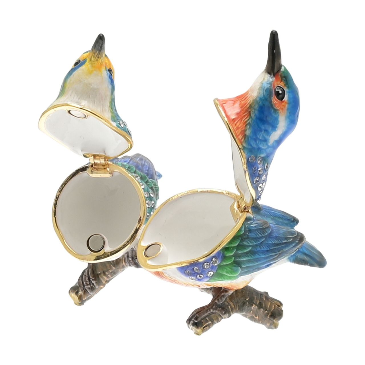 Treasured Trinkets - Pair of Kingfishers A pair of kingfishers trinket box from Treasured Trinkets by STRATTON®. This eye-catching trinket box makes a true statement piece for any bedroom.