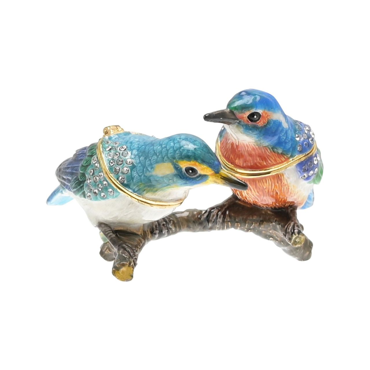 Treasured Trinkets - Pair of Kingfishers A pair of kingfishers trinket box from Treasured Trinkets by STRATTON®. This eye-catching trinket box makes a true statement piece for any bedroom.