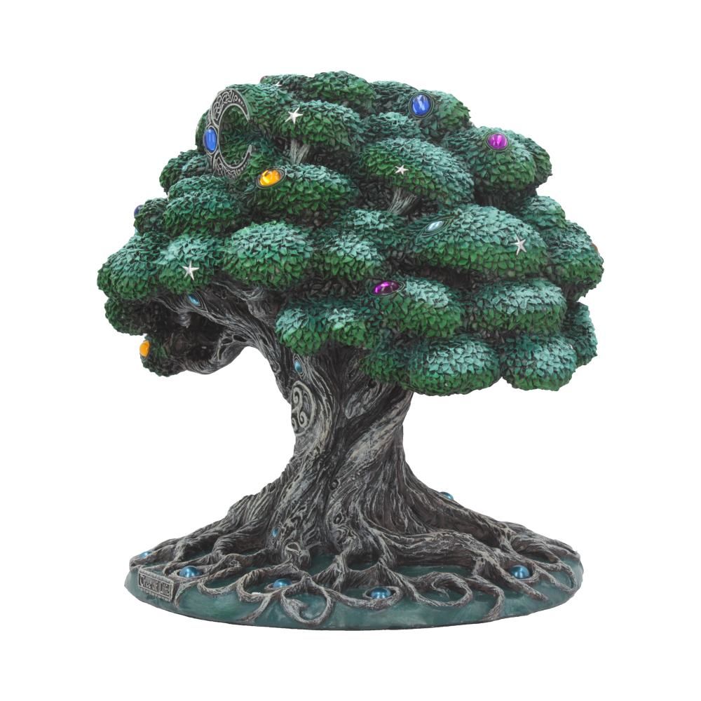 Nemesis Now Tree of Life Figurine A symbol of longevity, wisdom and rebirth, our tree of life proudly stands under the light of the moon, filtering its Spiritual energy. Its silvery roots form intricate networks throughout the earth, connecting the human race in love, peace and harmony.